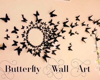 80 3D Butterfly Wall Art Circle Burst