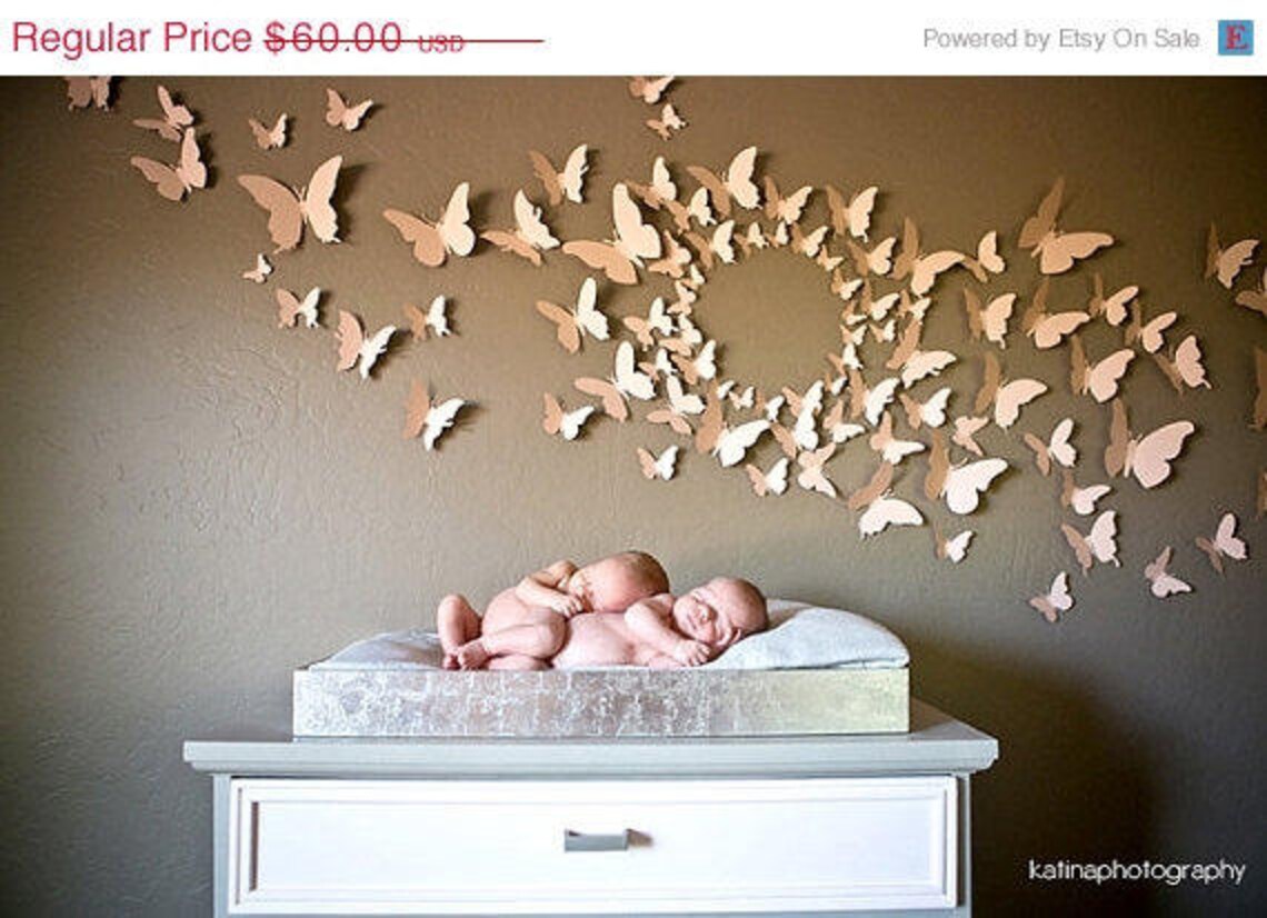 80 3D Butterfly Wall Art Circle Burst Nursery Bedroom Kids Etsy