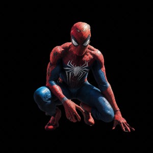 spiderman-halftoon, dtf, png twee bestanden waarvan één halftoon