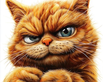 GINGER CAT, png, transparant 300 dpi, clipart, tshirt.