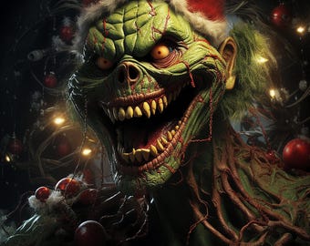 Grinch Monster 300 dpi, halftoon, transparant