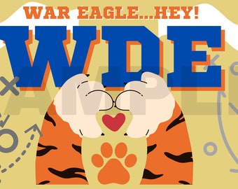 Painted Auburn Tiger Banner