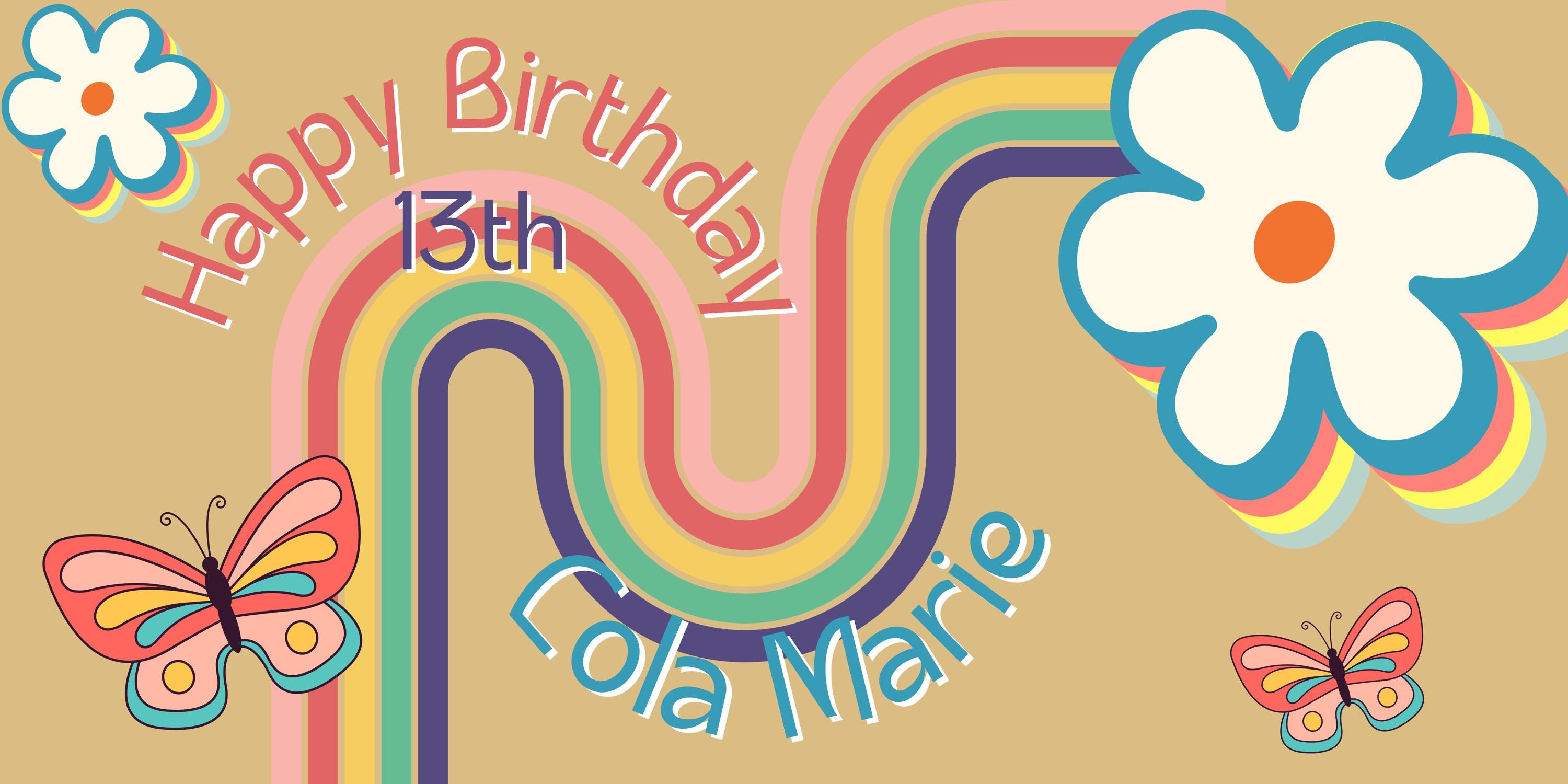 Groovy Birthday Hand Painted Banner - Etsy