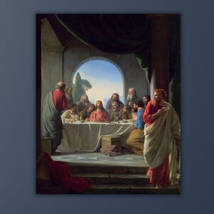 The Last Supper Canvas Wall Art, Carl Bloch The Last Supper Poster,Surrealism Print Art,Christian Wall Art Decor,Church Wall Art Decor