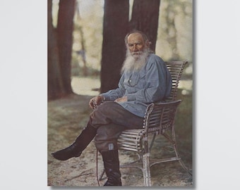 Leo Tolstoy Canvas Print, Reading Room Decor, Writer Gift