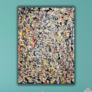 Stampa artistica da parete su tela &quot;White Light&quot; di Jackson Pollock, poster di Pollock, stampe riprodotte, stampa artistica moderna, arredamento per ufficio, arte astratta