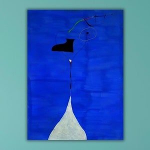 Joan Miro Abstract Blue Art Canvas Wall Art, Joan Miró Abstract Poster, Joan Miro Print Art,Abstract Canvas, Exhibition Poster, Gift For Her