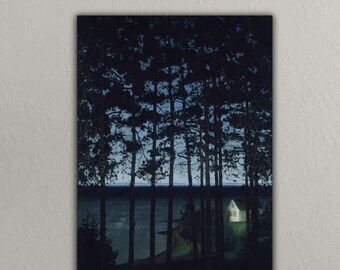 Harald Sohlberg Fisherman's Cottage Canvas Art Print, Vintage Wall Decor