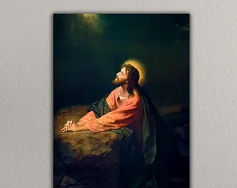 Cristo nel Getsemani, stampa su tela, Heinrich Hofmann Art