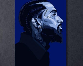 Nipsey Hussle Portrait, Matte Canvas Wall Art Print