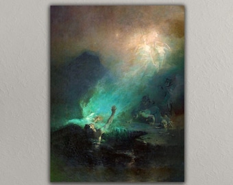 The Sirens Canvas Art Print, John Longstaff, Vintage Museum Poster