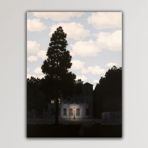 The Empire of Light by Rene Magritte Canvas ,René Magritte Night Sky House,Rene Magritte Canvas Wall Art,Rene Magritte Poster,Surrealism Art