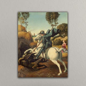 Raphael Saint George and the Dragon Canvas Wall Art,Raphael Saint George Print Art,Modern Wall Art Decor,Raphael Artworks,Reproduction Print