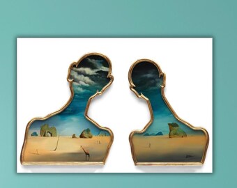 Salvador Dali Heads With Clouds Canvas Wall Art,Dali Heads With Clouds Poster,Housewarming Gifts,Surrealism Art Print,Vintage Art Print