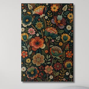 Botanischer Garten Blumen Leinwand Wandkunst, Blumen Poster Kunst, Botanische Blumen Druckkunst, Wilde Blumen Leinwand Poster Kunst, Geschenk für Dame