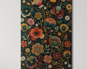 Botanical Flowers Canvas Art, Wildflower Poster, Gift For Her