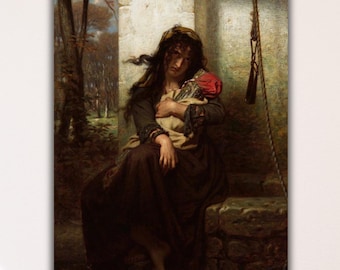 Hugues Merle : the Lunatic of Étretat (1871) Canvas Gallery