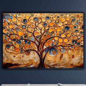 Gustav Klimt Style The Tree of Life Canvas Wall Art, Gustav Klimt The Tree of Life Print,Gustav Klimt Poster, Gustav Klimt Artwork Canvas