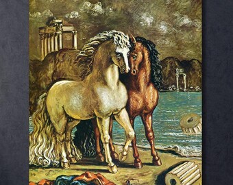 Apollo's Horses Canvas Wall Art Print: Giorgio de Chirico Artwork, Living Room Decor
