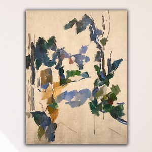 Paul Cézanne Abstract Canvas Wall Art Print,Impressionist Nature Wall Art, French Modernist Print, Minimalist Painting, Ready to Hang Canvas