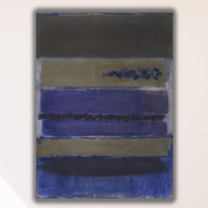 Mark Rothko Dark Blue Canvas Wall Art Print,Mark Rothko Style Art Poster,Mark Rothko Minimalist Art, Mark Rothko Poster,Gift For Her