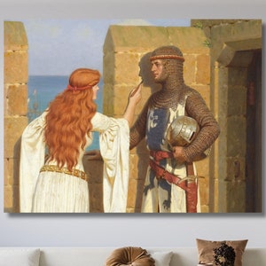 Edmund Blair Leighton Poster: The Shadow. Fine Art Canvas & Poster, Home Decor Print, Housewarming Gift,Edmund Blair Leighton Poster Art