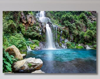 Island Waterfall Canvas Print, Tropical Nature Wall Art