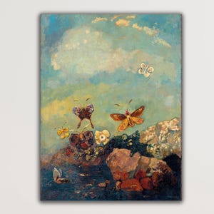 Odilon Redon vlinders (1910) canvas muurkunst print, Odilon Redon canvas Odilon Redon poster, cadeau thuis muur decor, afdrukken van Odilon Redon, Odilon Redon printkunst