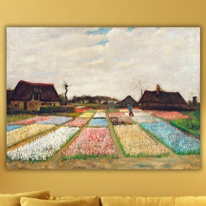 Vincent Van Gogh Flower Beds in Holland Canvas Wall Art, Van Gogh Flower Poster, Artworks Reproduction Prints,Modern Wall Art