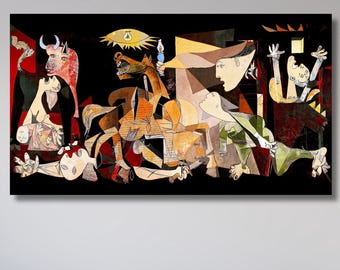 パブロ・ピカソ作「ゲルニカ」キャンバス壁アート、ゲルニカのカラー