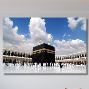 Kabe Canvas Wall Art, Poster Print,Mekka Extra Large Canvas Wall Art,Islamic Wall Art Decor,Mosque Wall Art Decor,Islamic Home Decor