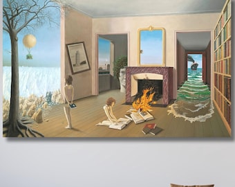 Dominique Appia Canvas, Entre les Trous de la Memorie Print, Surrealist Modern Home Decor