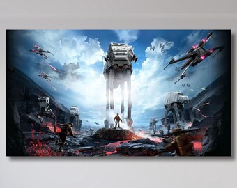 Star Wars Walker Canvas Art, Abstract Movie Artwork