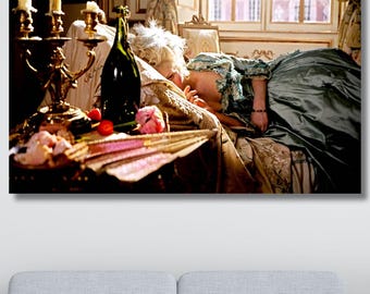 Marie Antoinette in Bed Canvas Print, Floating Frame, Rococo Wall Art