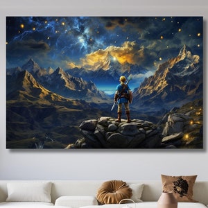 The Legend of Zelda Ready To Hang Canvas,Legend Of Zelda Poster, Zelda Wall Decor, Zelda Prints Art, Zelda Birthday Gift For Her Him