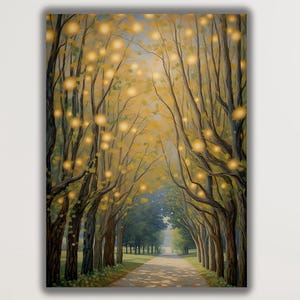 Gustav Klimt Forest Floral and Sun Lights Poster Print,Gustav Klimt Canvas Wall Art,Modern Wall Art,Famous Canvas Wall Art,Vintage Art Print