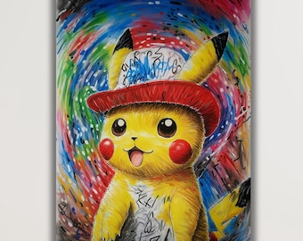 Van Gogh Pikachu Canvas Print, Kids Room Decor