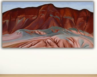 Georgia O&#39;Keeffe Mountain Canvas Wall Art Print,O&#39;Keeffe Picture Reproduction Print Art,O&#39;Keeffe Poster,OKeeffe Water Green Mountain Canvas