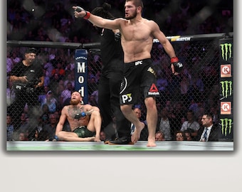 Conor McGregor vs Khabib, UFC Fight Canvas Art Print