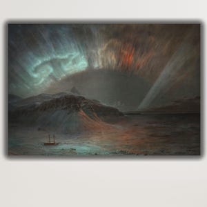 Frederic Edwin Church Aurora Borealis 1865 Canvas Wall Art Print,Frederic Edwin Exhibition Poster Art Print,Museum Wall Art,Vintage Art