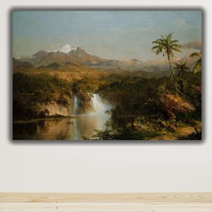 Frederic Edwin Church-View of Cotopaxi (1857) Canvas Wall Art,Frederic Edwin Church Mountain Landscape Poster,Living Room Decor,Gift Idea