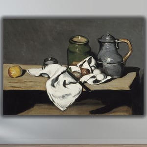 Paul Cézanne Still Life with Kettle 1869 Canvas Wall Art Print,Paul Cézanne Poster,Cézanne Wall Decor Art,Cézanne Print,Art Reproduction