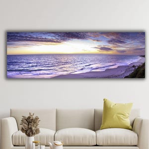 Panoramic Ocean Sunset Canvas Wall Art Print,Landscape Wall Decor,Beach Canvas Wall Art Print,Landscape Living Room Decor,Trendy Wall Art