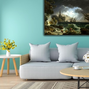 Claude Joseph Vernet A Shipwreck in Stormy Seas(Tempête) Canvas Wall Art Print,Claude Joseph Vernet Poster, Canvas Poster Home Wall Decor