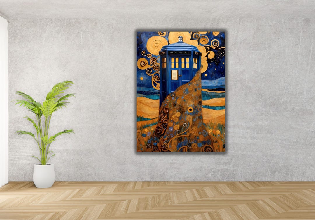 Gustav Klimt Doctor Who Tardis Canvas Print, Wall Art - Etsy UK