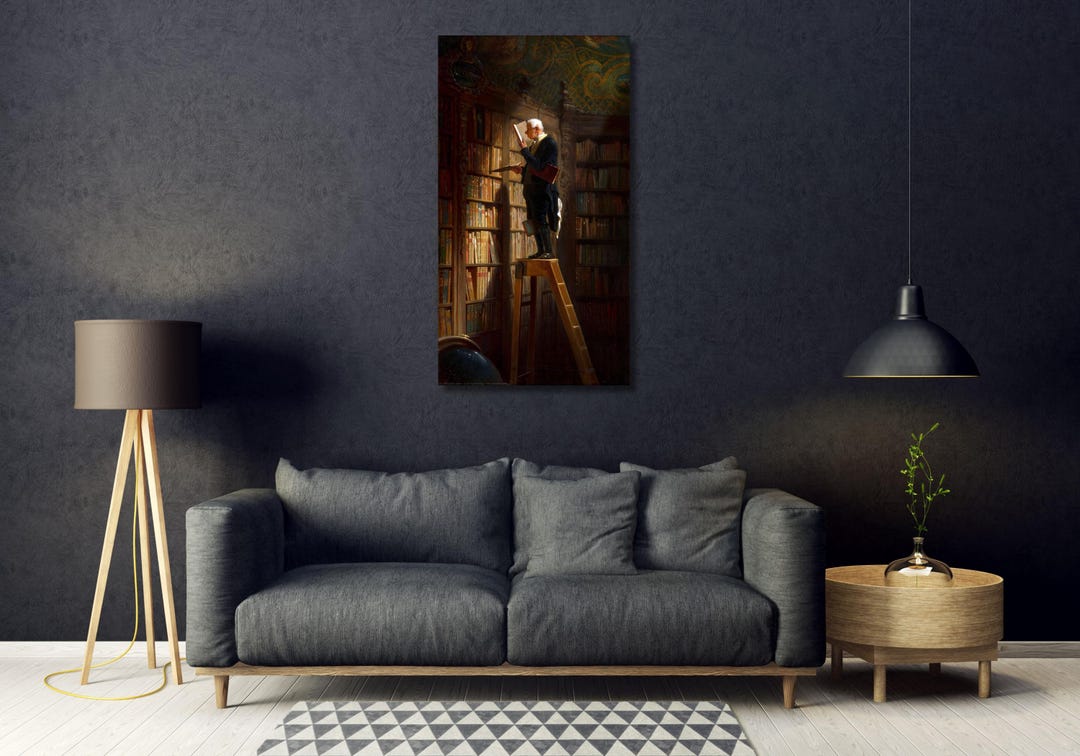 Carl Spitzweg - the Bookworm Canvas Art Print, Library Wall Decor - Etsy