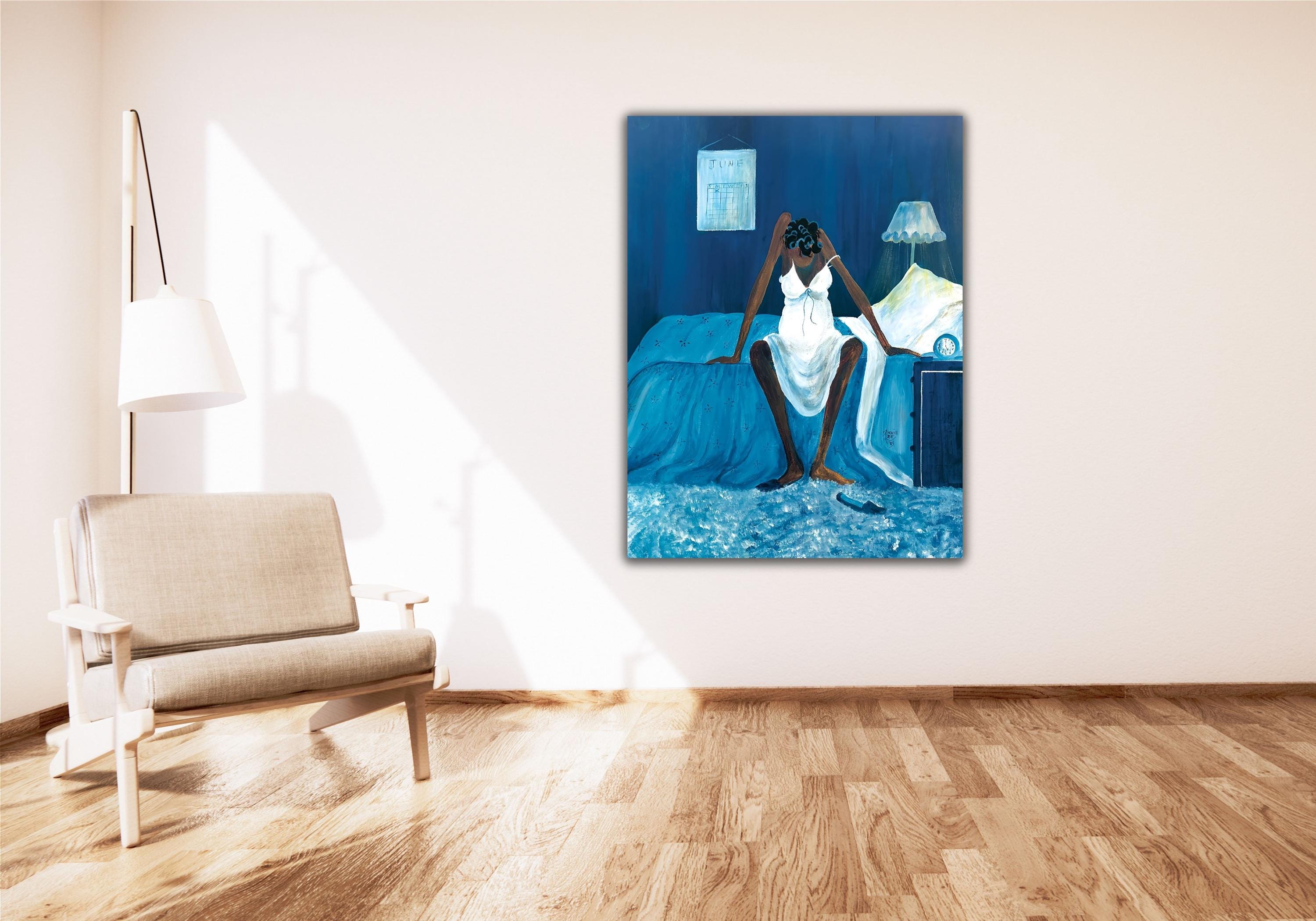 Blue Monday by Annie Lee, Framed Canvas Print, Black Woman Art - Etsy