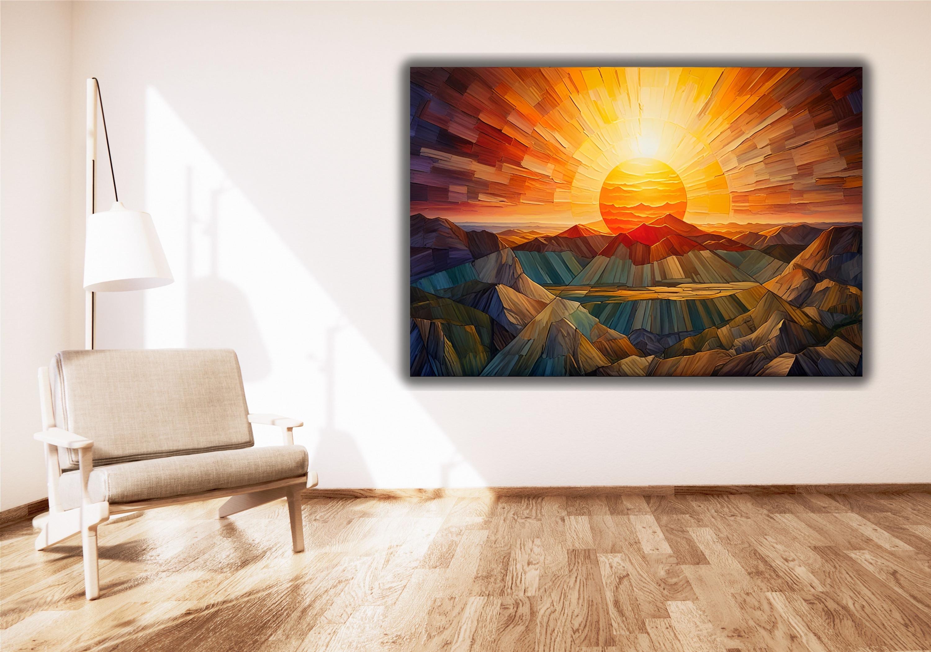 Sunset Mountain Landscape Canvas Art Print, Modern Wall Decor - Etsy