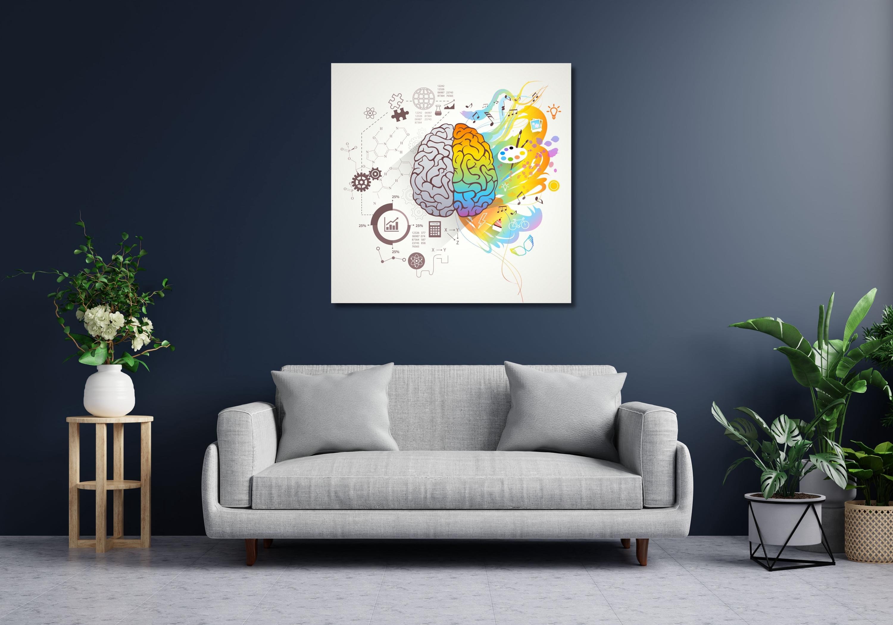 Brain Canvas Wall Art,Brain Poster,Medical Decor, Brain Print Art ,Brain Floral Painting,Anatomical Brain Wall Art,Doctor Gift,Ready to Hang