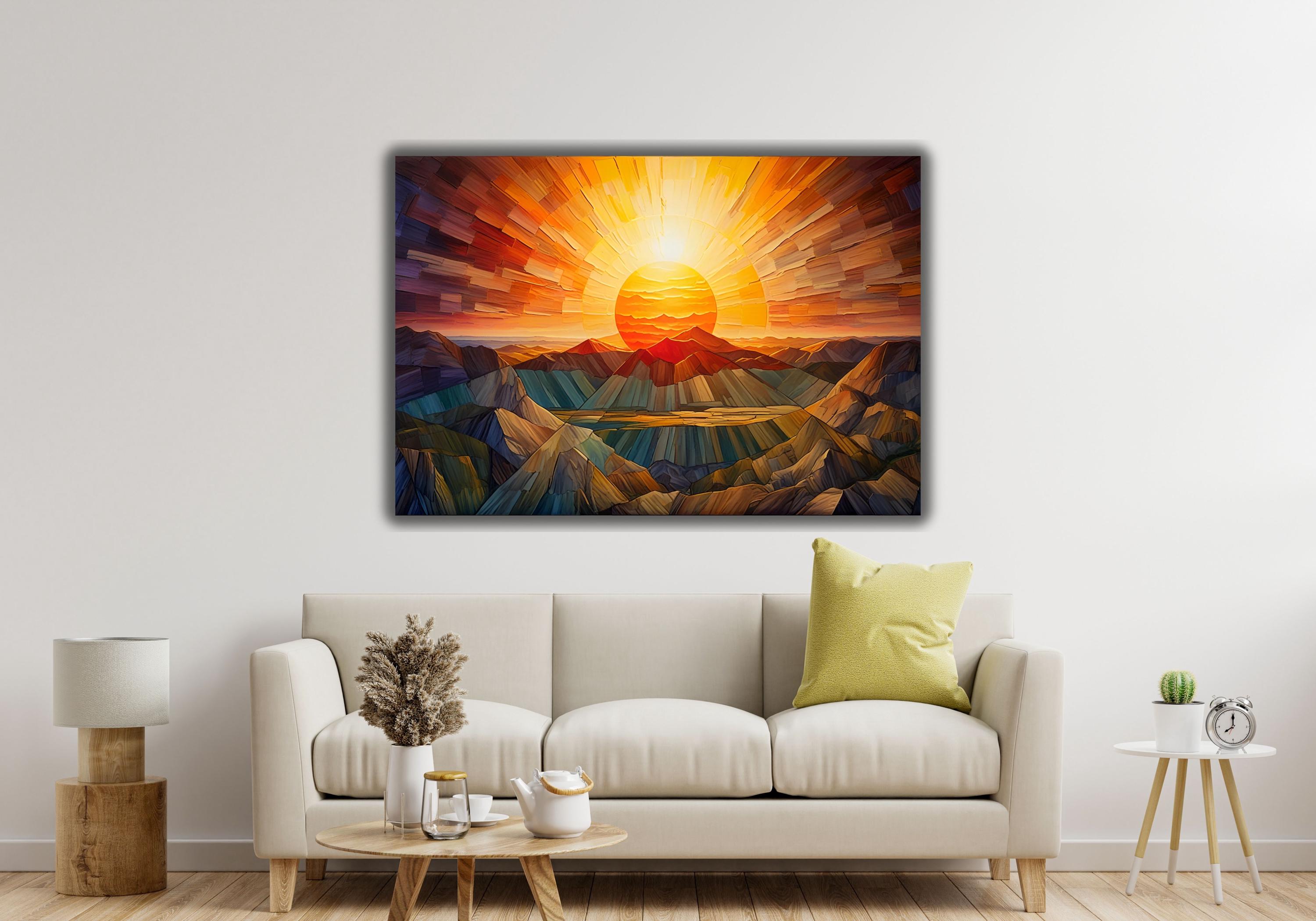 Sunset Mountain Landscape Canvas Art Print, Modern Wall Decor - Etsy